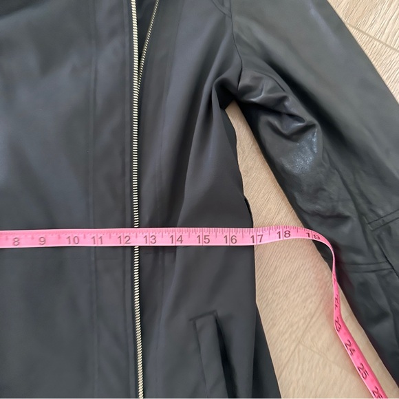 Women's Fitted Moto Trench Coat/Jacket sz L - Black - Picture 9 of 12